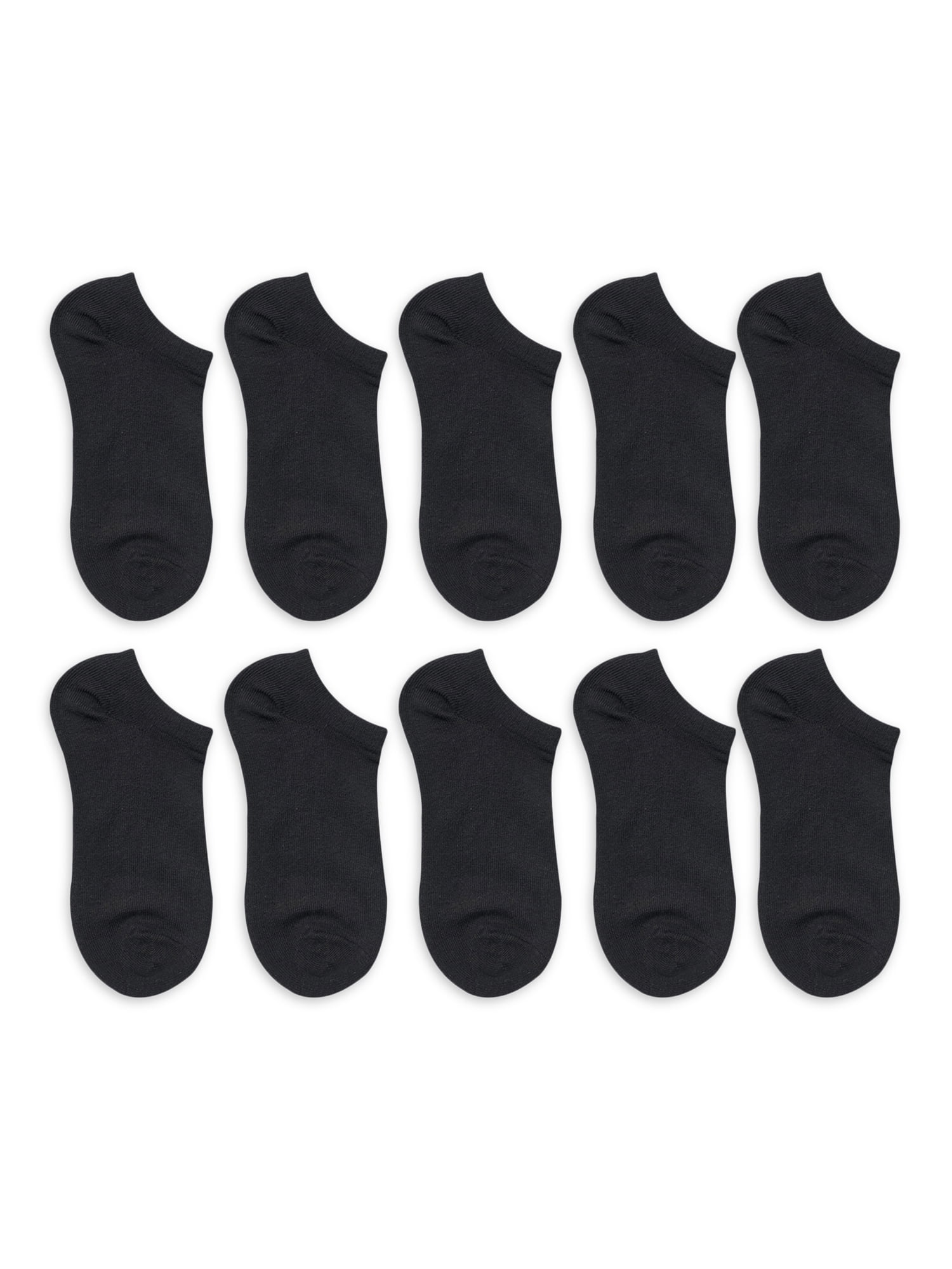 Athletic Works Women's Non-Cushion Regular and Extended Sizes No Show Sock, 10 Pack