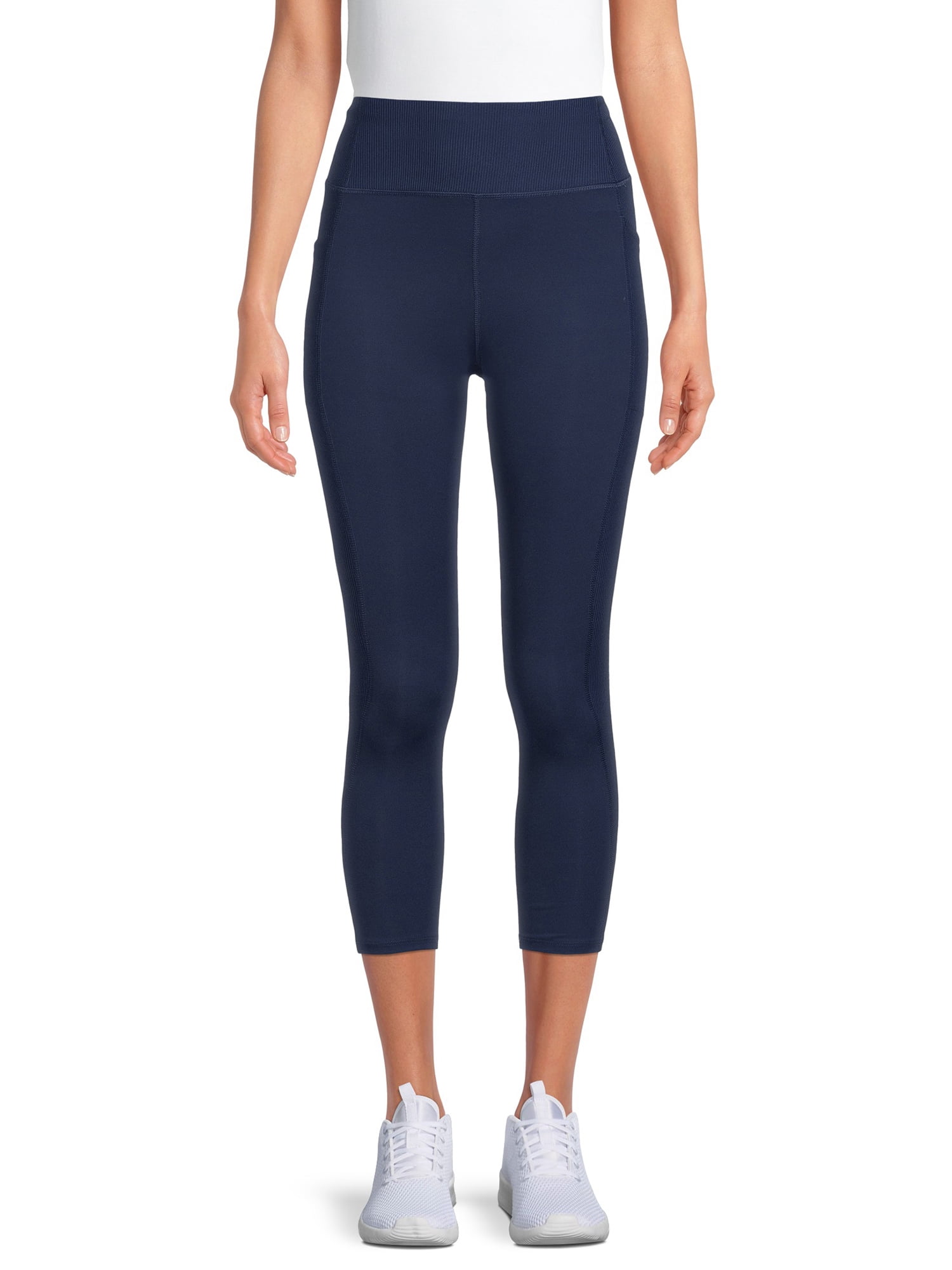 HEROINE SPORT Womens Stretch Ribbed Active Wear Capri Leggings
