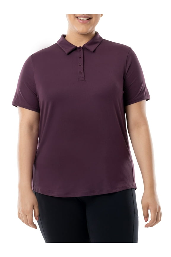 Women's Plus Active Short Sleeve Lightweight Polo Shirt, size 1X-4X