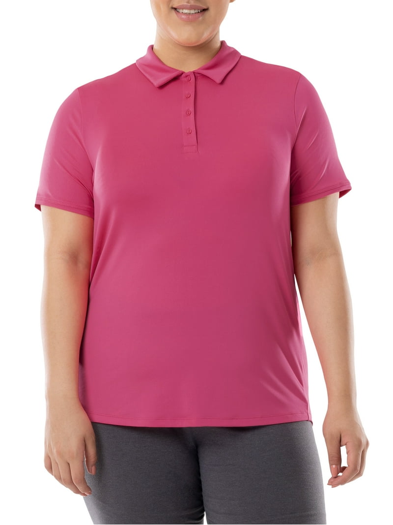 Athletic Works Women's Plus Active Short Sleeve Lightweight Polo