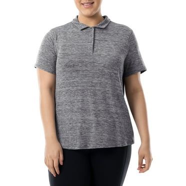 Athletic Works Women's Plus Active Short Sleeve Lightweight Polo Shirt, size 1X-4X