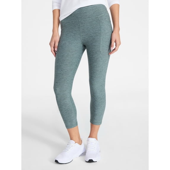 Athletic Works Women's ButterCore Capri Leggings with Pockets, Sizes XS-XXL