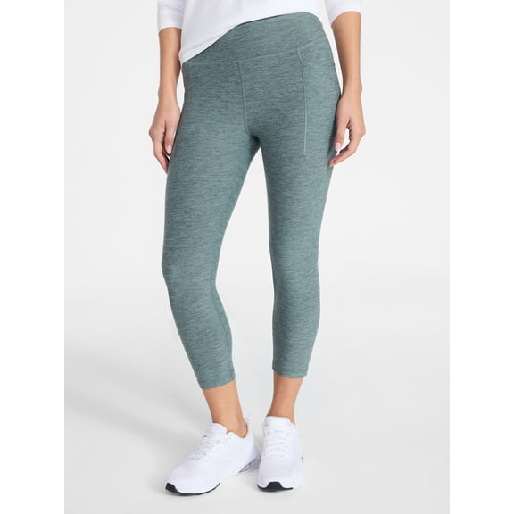 Athletic Works Women's and Women's Plus ButterCore Capri Leggings with Pockets, 21" Inseam, Sizes XS-4X