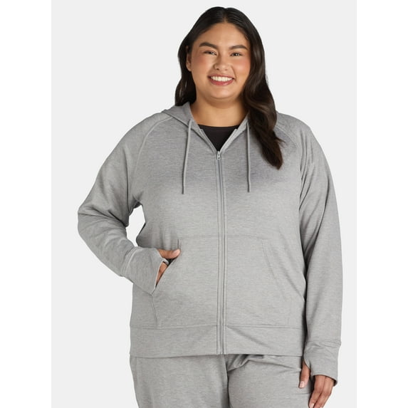Athletic Works Women's and Women's Plus ButterCore Zip-Up Hoodie, Sizes XS-4X