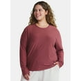 thumbnail image 1 of Athletic Works Women's and Women's ButterCore Tee with Long Sleeves, Sizes XS-4X, 1 of 6