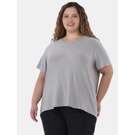 Athletic Works Women's and Women's Plus ButterCore Tee with Short Sleeves, Sizes XS-4X