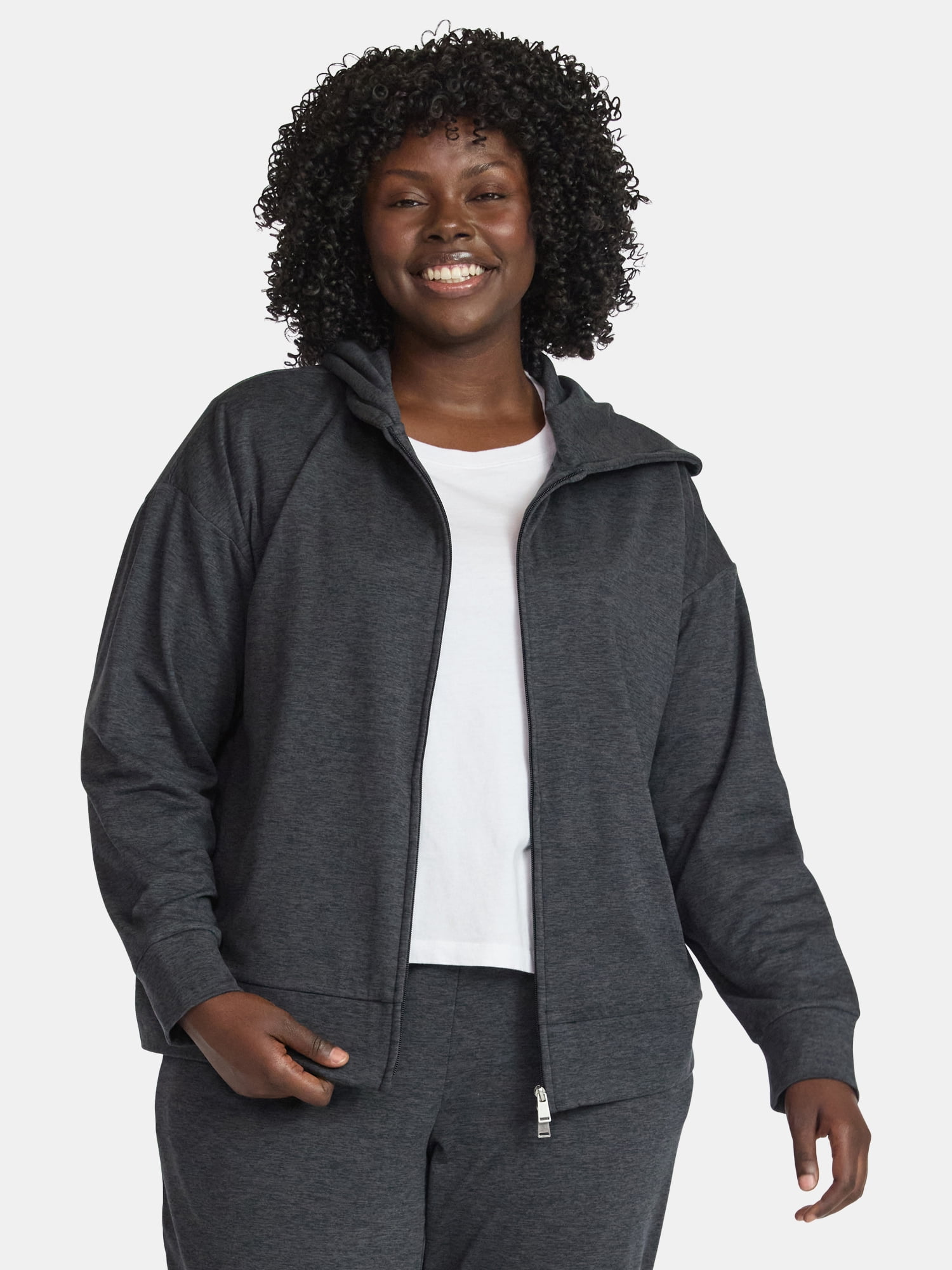 Athletic Works Women's and Women's Plus ButterCore Zip Up Hoodie, Sizes XS-4X