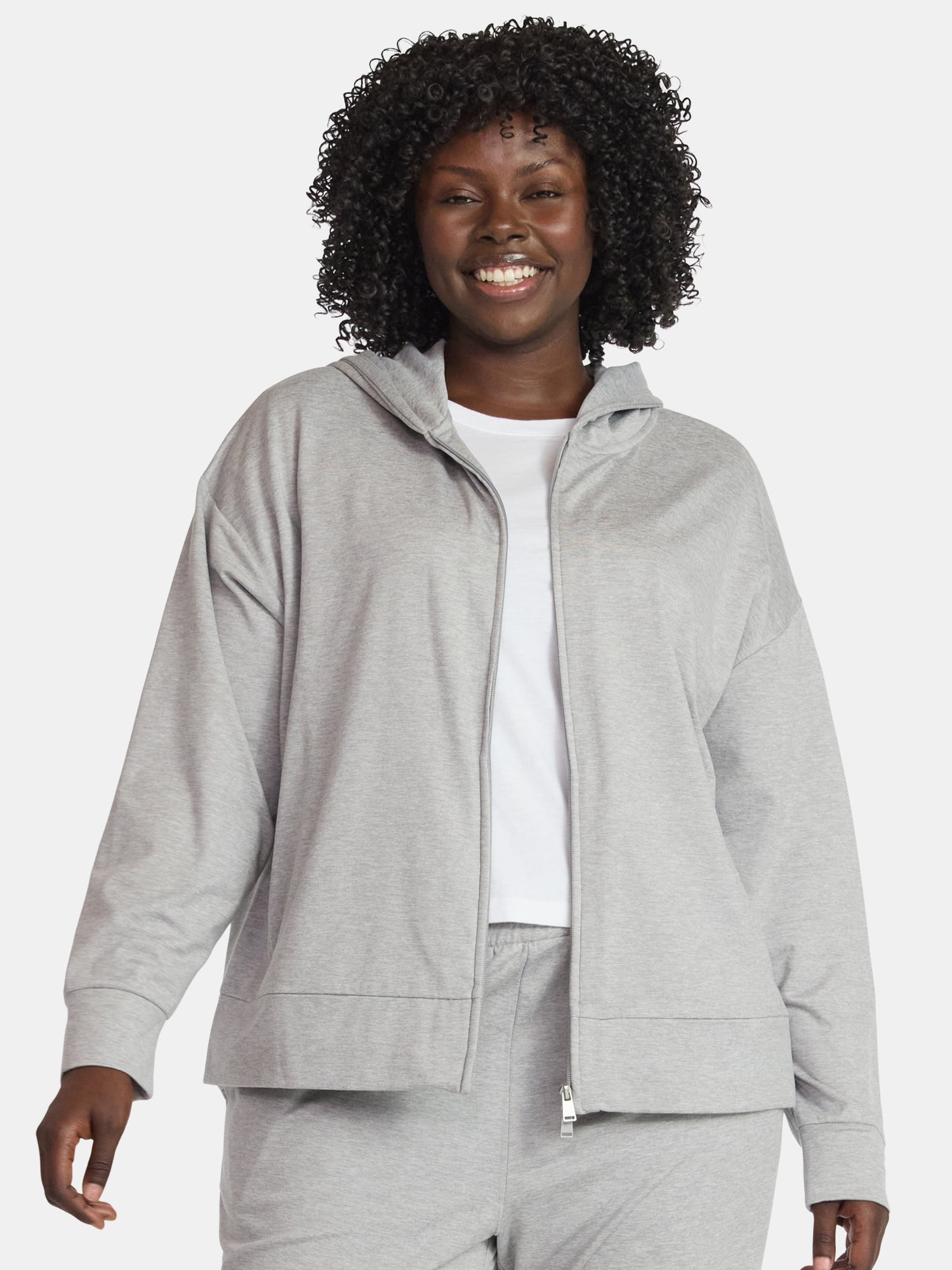 Athletic Works Women's and Women's Plus ButterCore Zip Up Hoodie, Sizes XS-4X