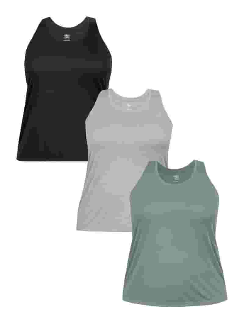 ★GLOWNY★ G RACERBACK TANK 3 colors Athletic Works Women's Plus Core Active Racerback Tank Top