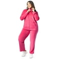 thumbnail image 1 of Athletic Works Women's Plus Essential Velour Jacket and Pant Tracksuit, Size 1X-4X, 1 of 10