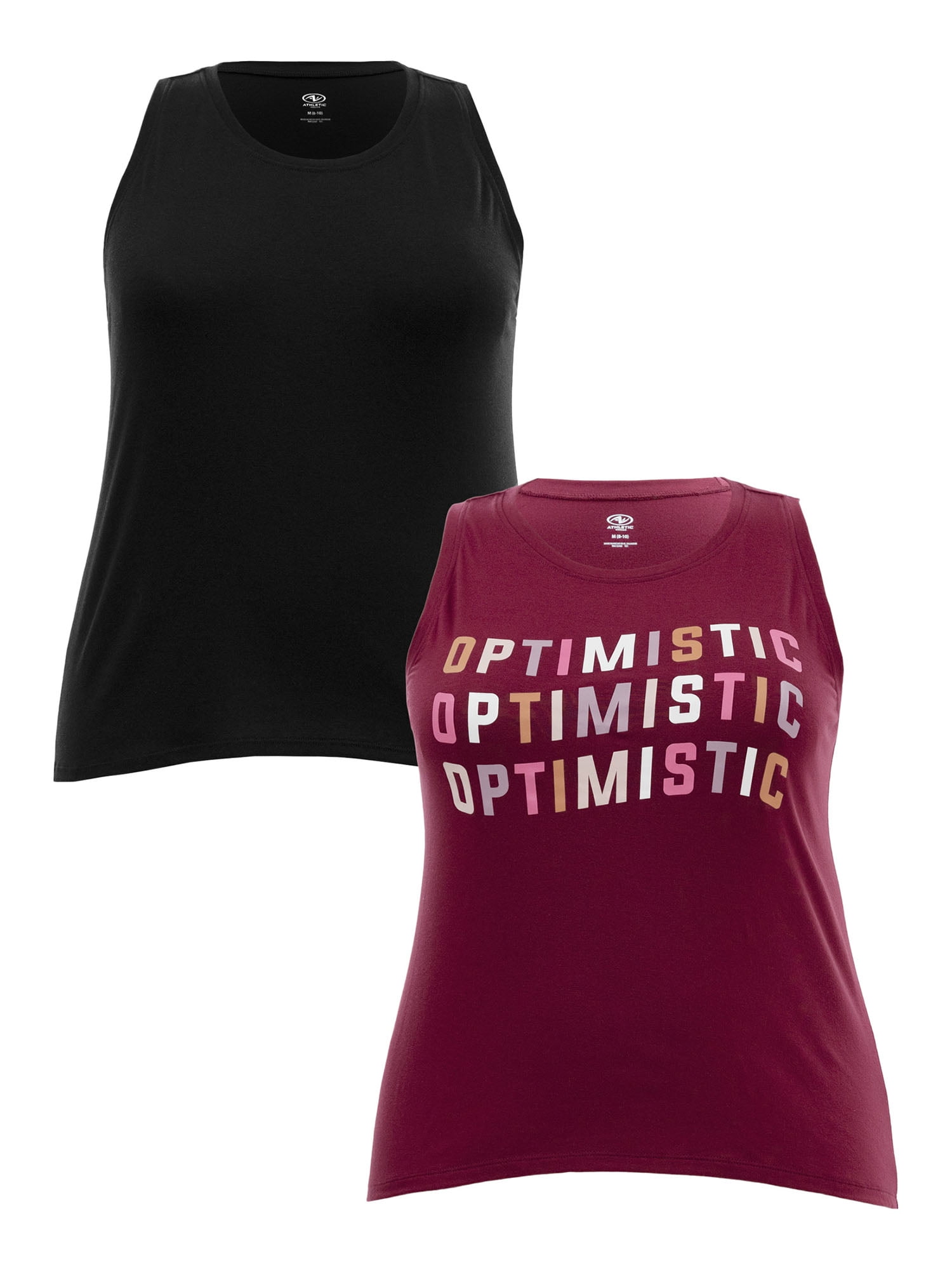 Athletic Works Women's Plus Graphic Tank Bundle, 2-pack