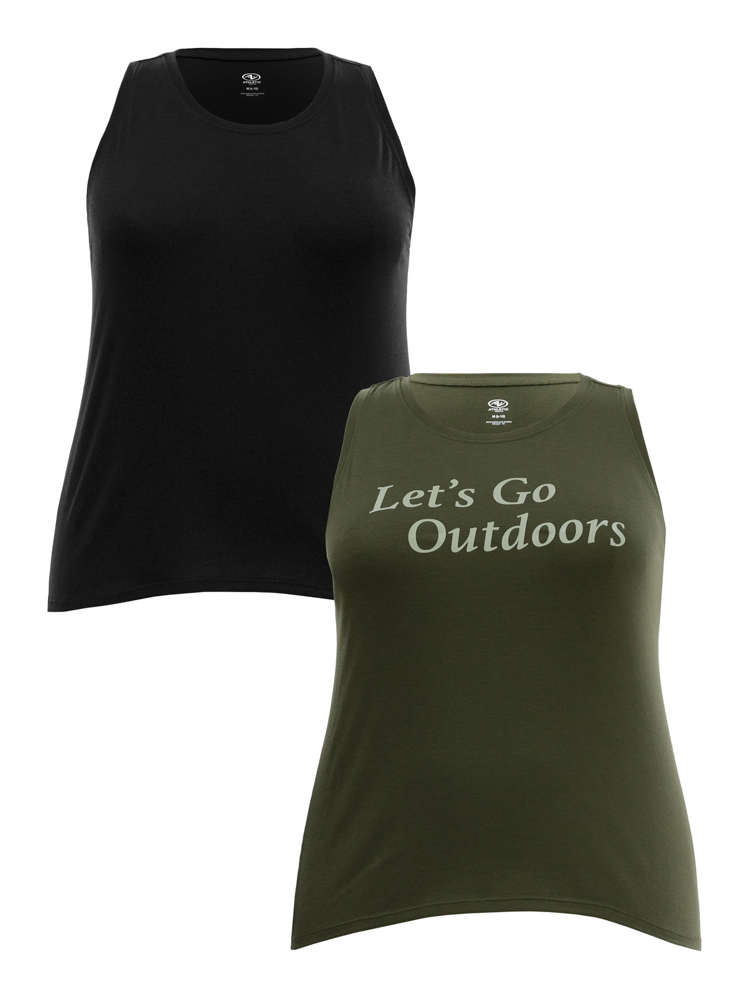 Athletic Works Women's Plus Graphic Tank Bundle, 2-pack