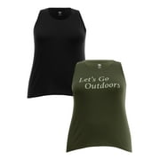 Athletic Works Women's Plus Graphic Tank Bundle, 2-pack