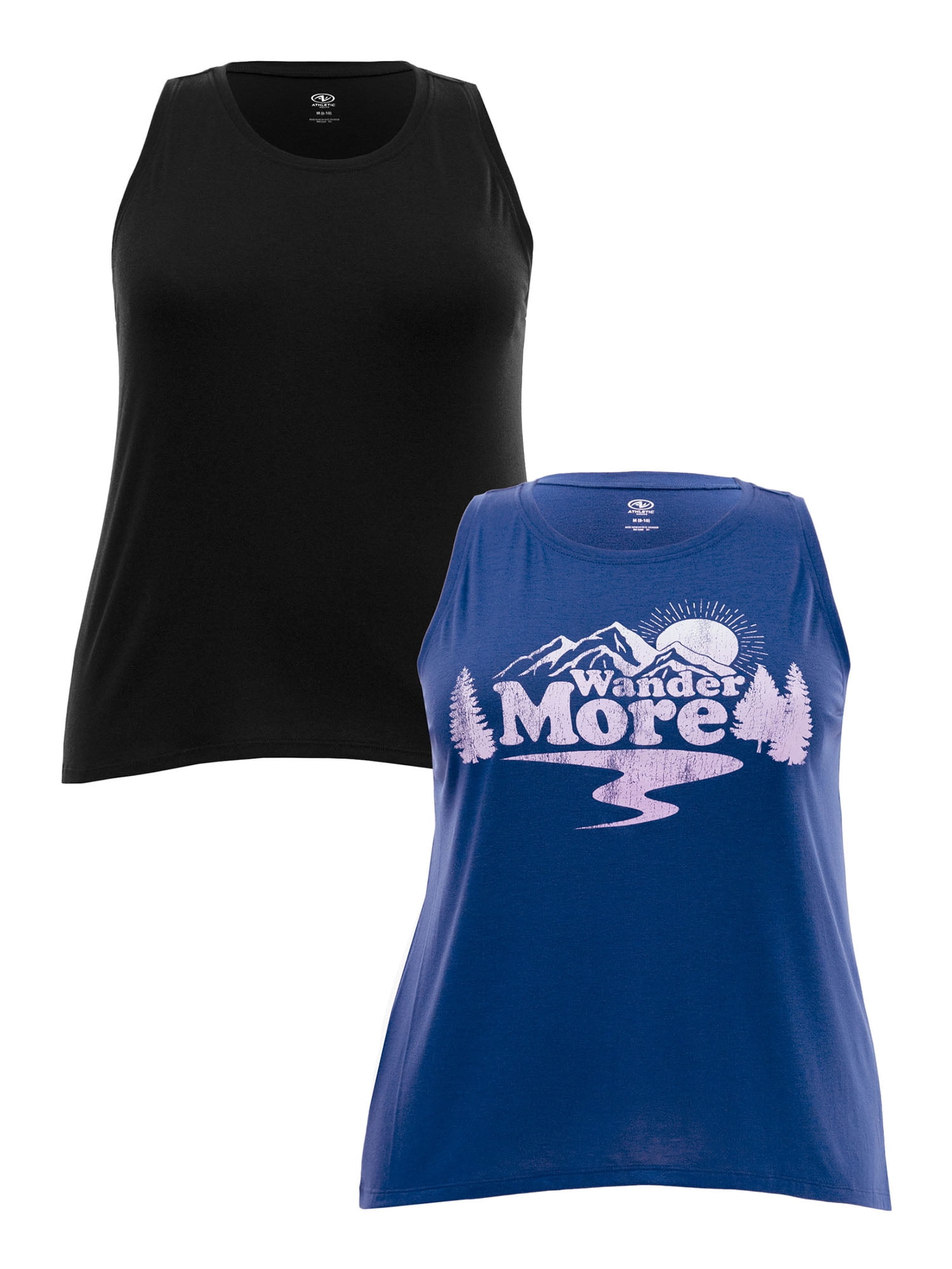 Athletic Works Women's Plus Graphic Tank Bundle, 2-pack