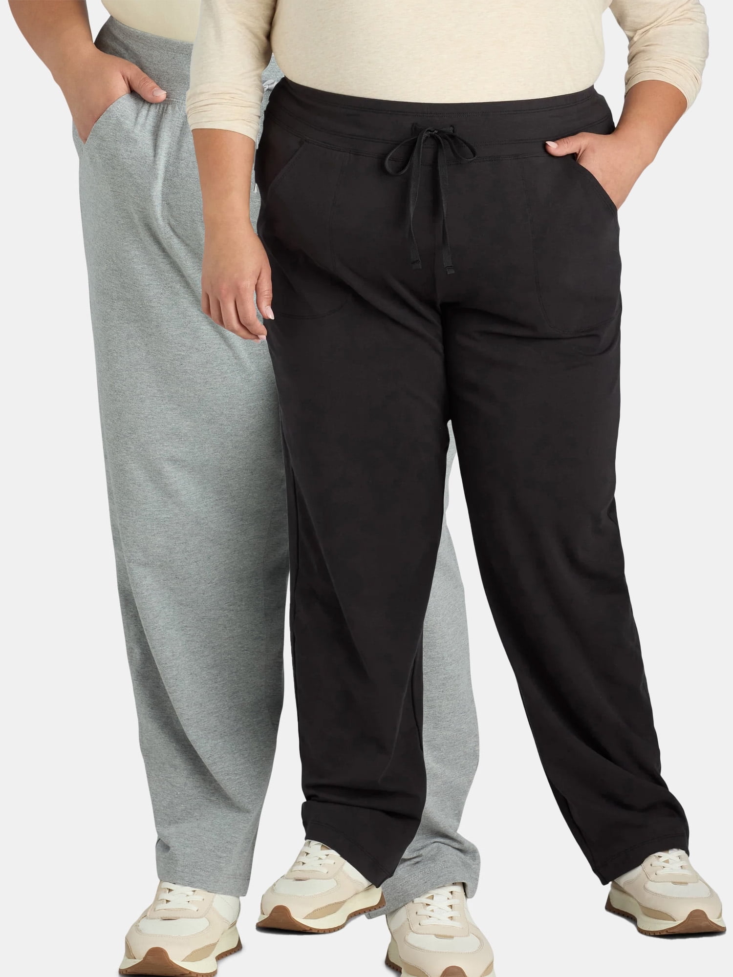 Women's Plus Knit Pants, 2-Pack, Sizes 1X-4X