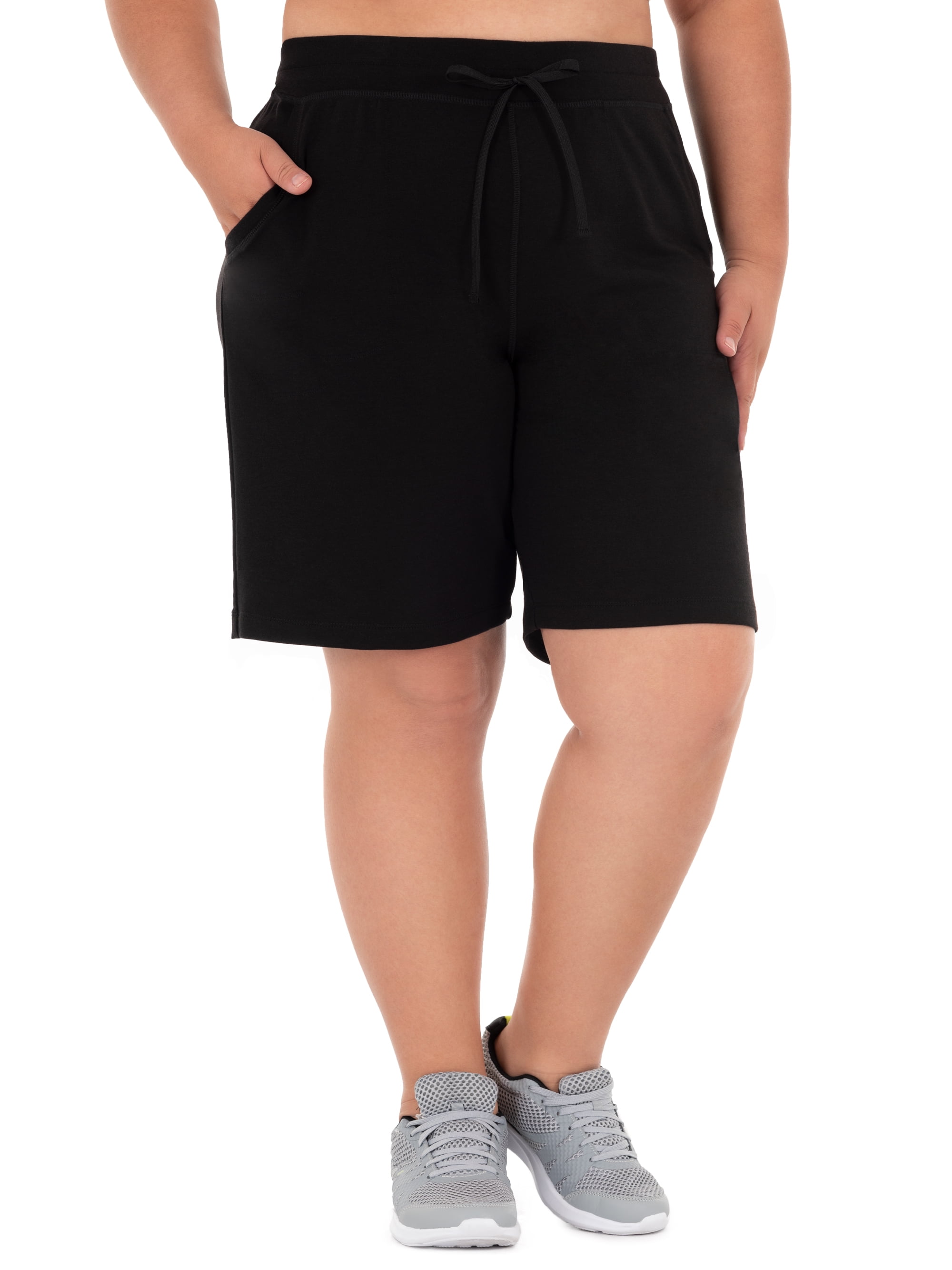 Athletic Works Women's Plus Size 9 French Terry Drawstring Lounge Shorts 