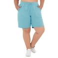 thumbnail image 1 of Athletic Works Women's Plus Size 9" French Terry Drawstring Lounge Shorts, Size 1X-5X, 1 of 6