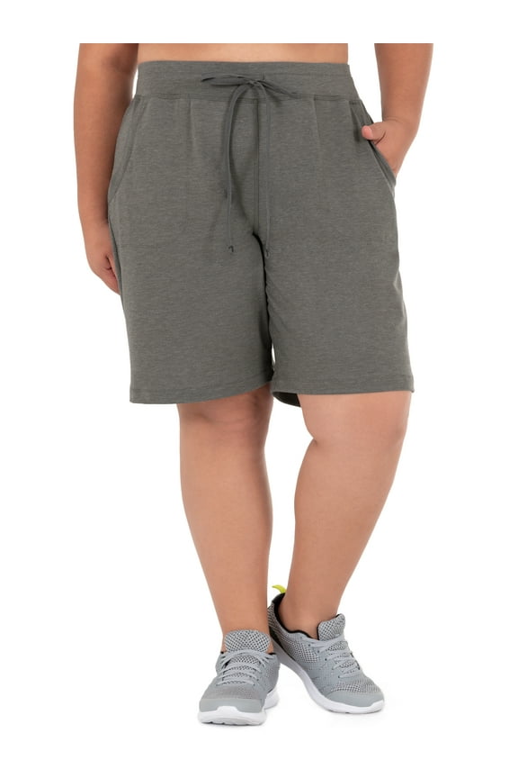 Women's Plus Size 9" French Terry Drawstring Lounge Shorts, Size 1X-5X