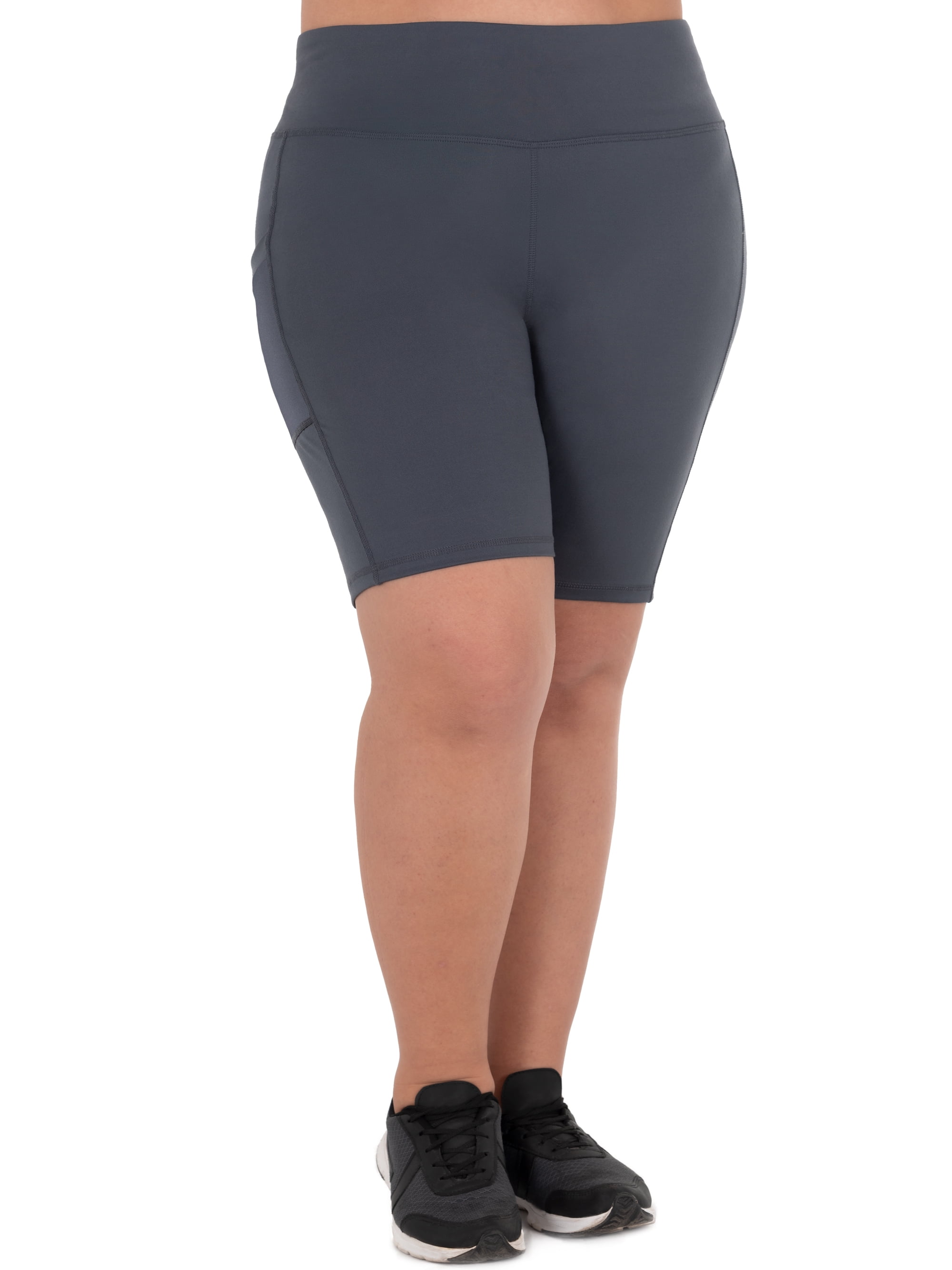 Athletic Works Women's Plus Size 9" High Waisted Active Media Pocket Bike Short