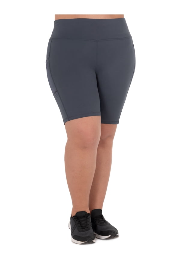 Women's Plus Size 9" High Waisted Active Media Pocket Bike Short