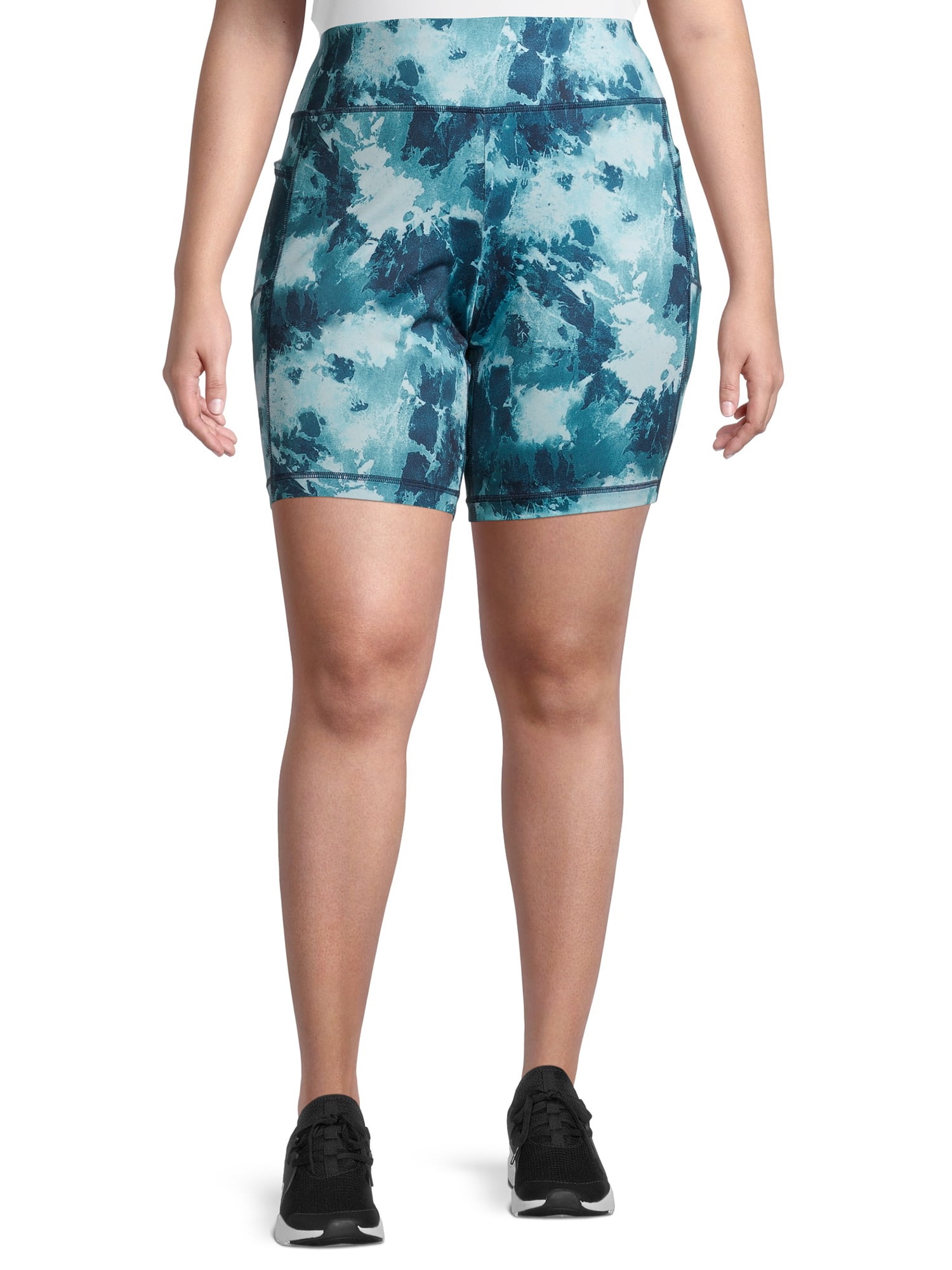 Athletic Works Women's Plus Size Active 9" Printed Bike Shorts