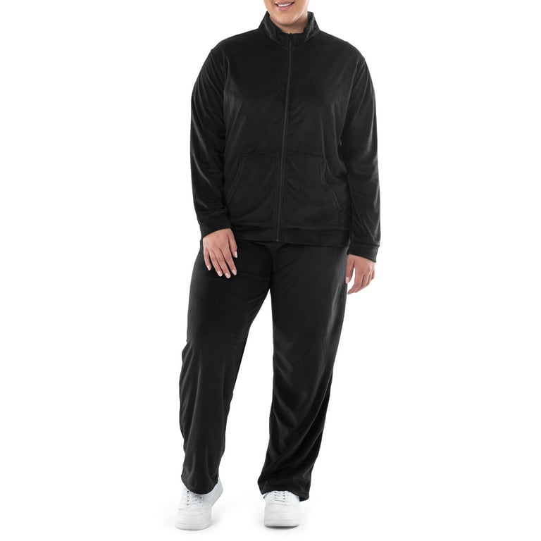 Black adidas store velour tracksuit womens