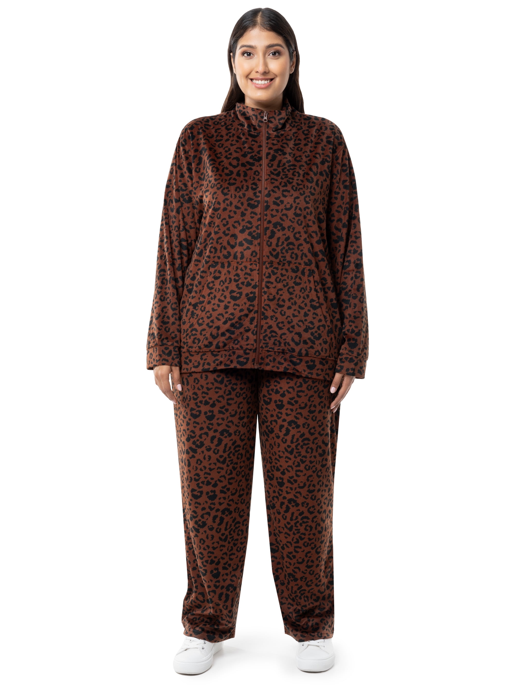 Shop Athletic Works Women's Plus Size Active Velour ZipUp Tracksuit