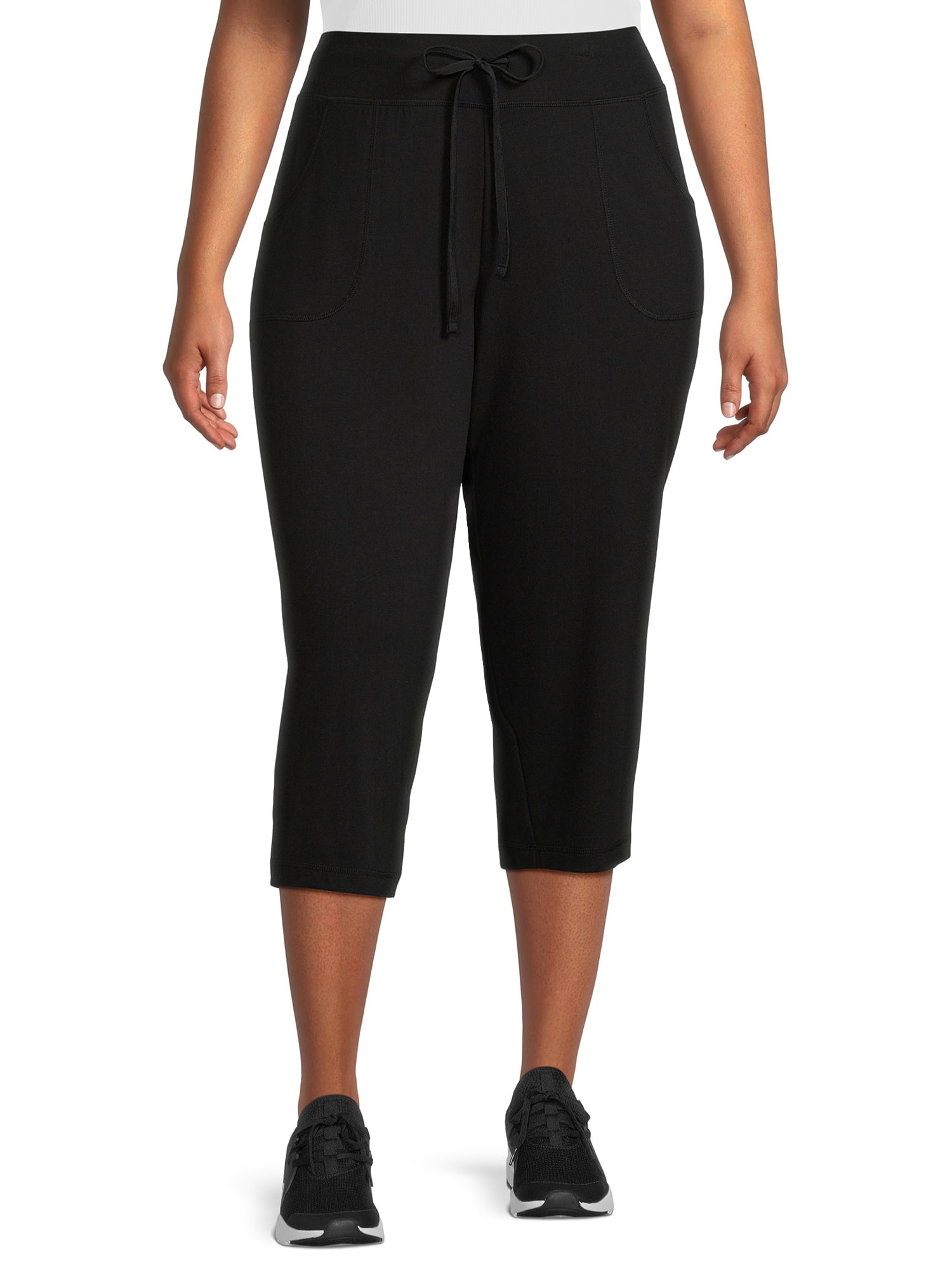 Athletic Works Women's Plus Size Athleisure Core Knit Capri Pants, Sizes 1X-4X  