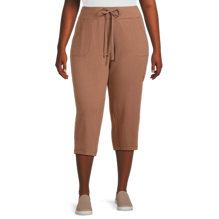 Athletic Works Women's Plus Size Athleisure Core Knit Capri Pants
