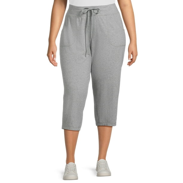 Athletic Works Women's Plus Size Athleisure Core Knit Capri Pants