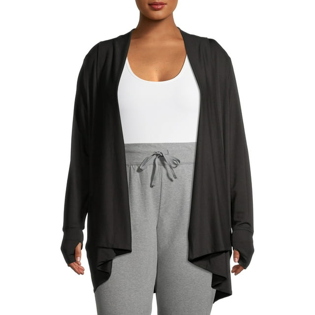 Athletic Works Women's Plus Size Athleisure Waterfall Cardigan