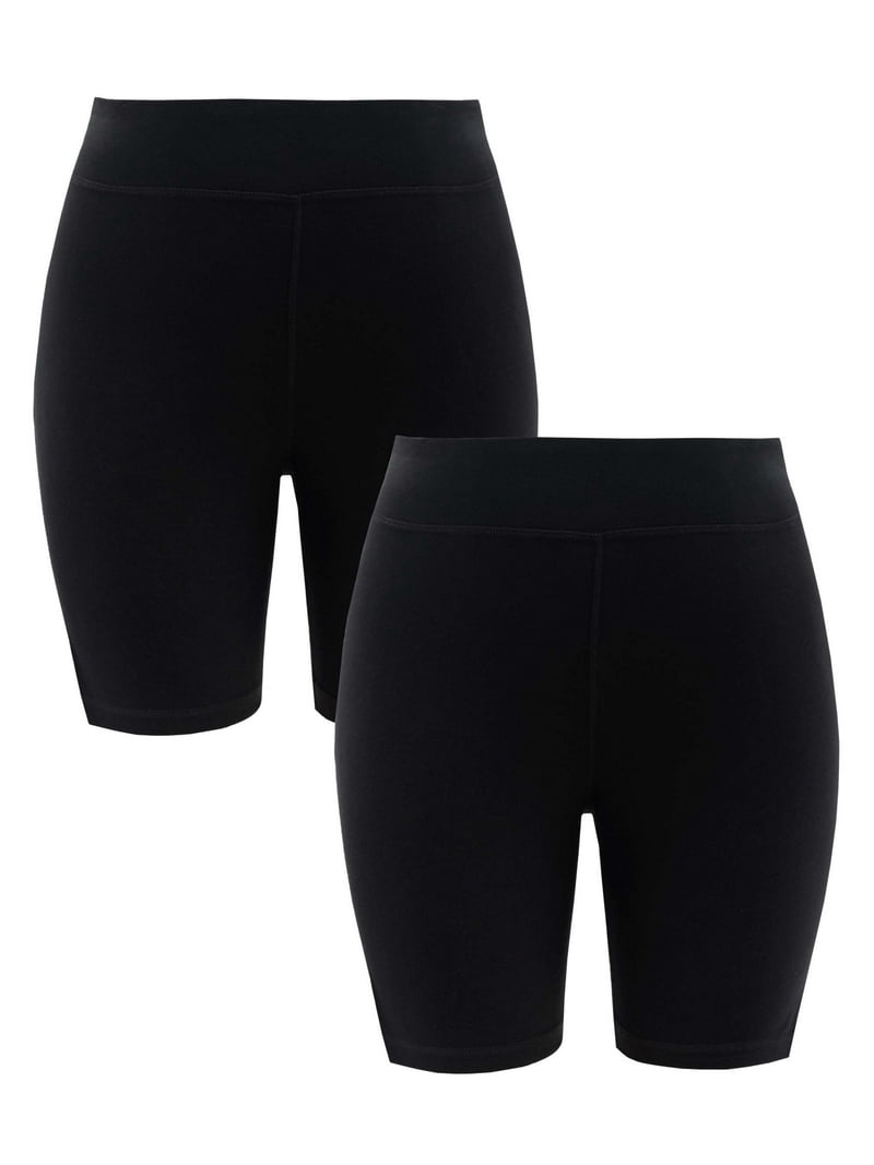 Athletic Works Women's Plus Size Dri-Works Bike Shorts 2-Pack