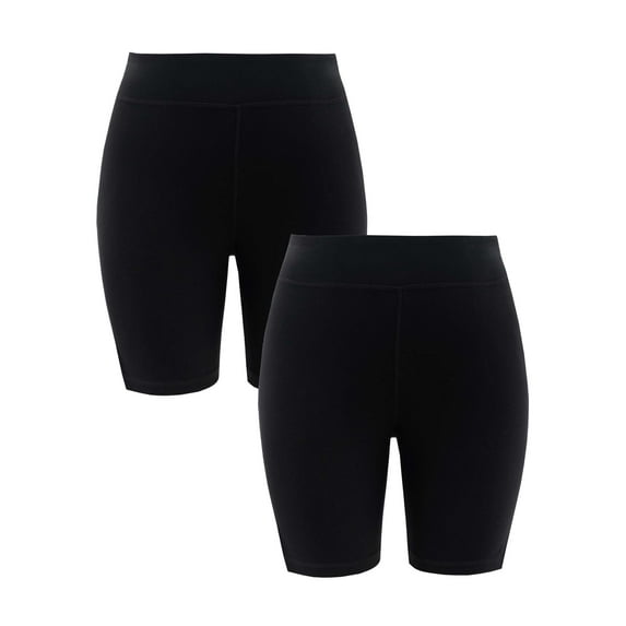 Athletic Works Women's Plus Size Core Active Dri-Works Bike Short, 2-Pack, Sizes S-4X