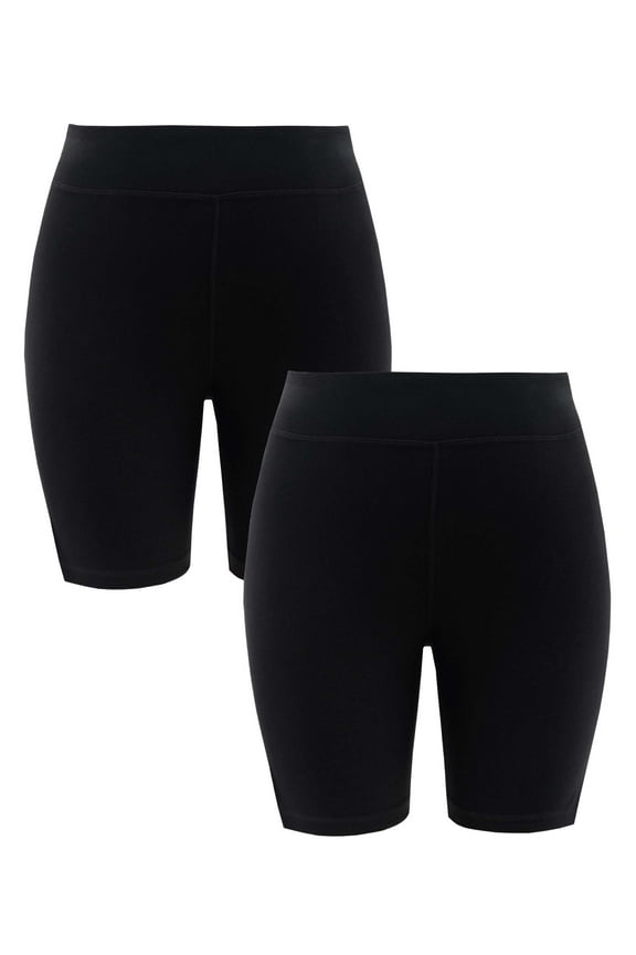 Women's Plus Size Core Active Dri-Works Bike Short, 2-Pack, Sizes S-4X