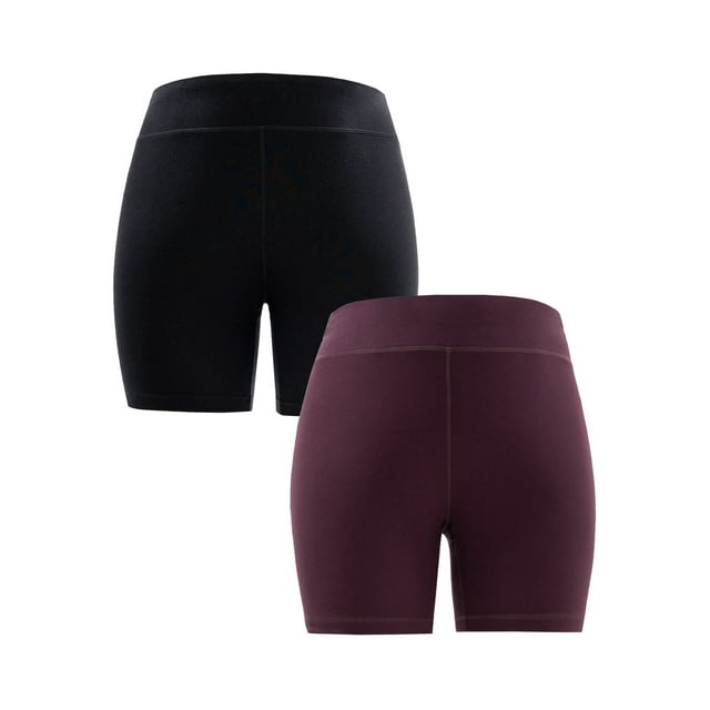 Athletic Works Women's Plus Size Core Active DriWorks Bike Short, 2Pack