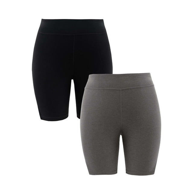 Athletic Works Women's Plus Size Core Active DriWorks Bike Short, 2Pack