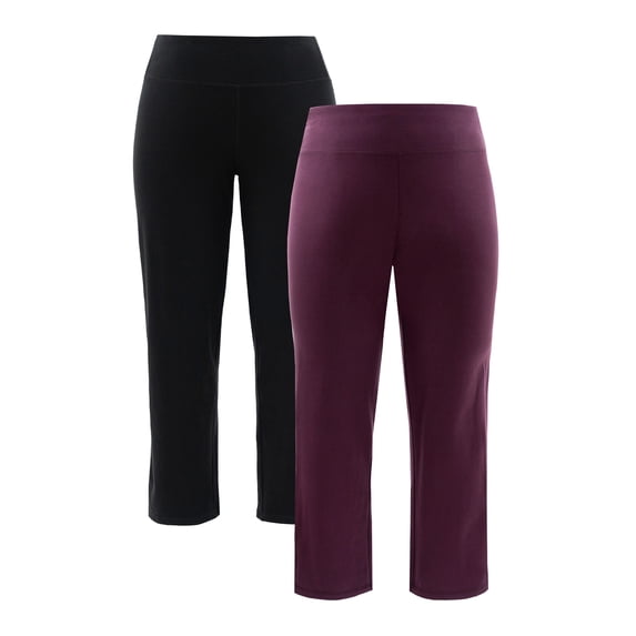 Athletic Works Women's Plus Size Core Active Relaxed Fit Pants, 2-Pack
