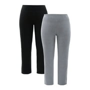 Athletic Works Women's Plus Size Core Active Relaxed Fit Pants, 2-Pack