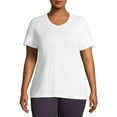 thumbnail image 1 of Athletic Works Women's Plus Size Core V-Neck Short Sleeve T-Shirt, 1 of 1