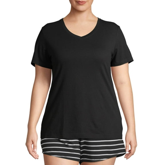 Athletic Works Women's Plus Size Core V-Neck Short Sleeve T-Shirt