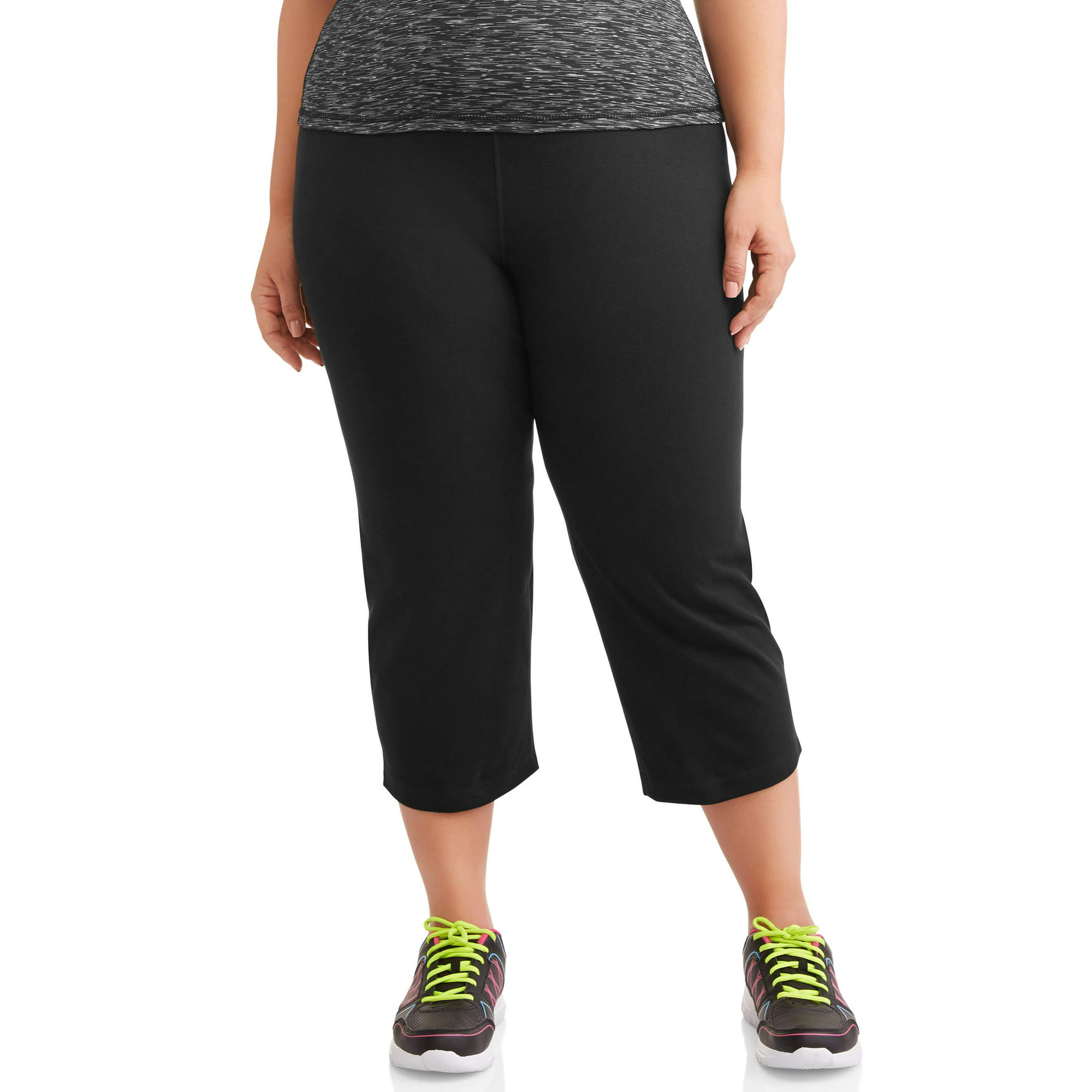 Athletic Works Capri Pants Women's 3X Plus Black Cotton Stretch Hidden  Pockets