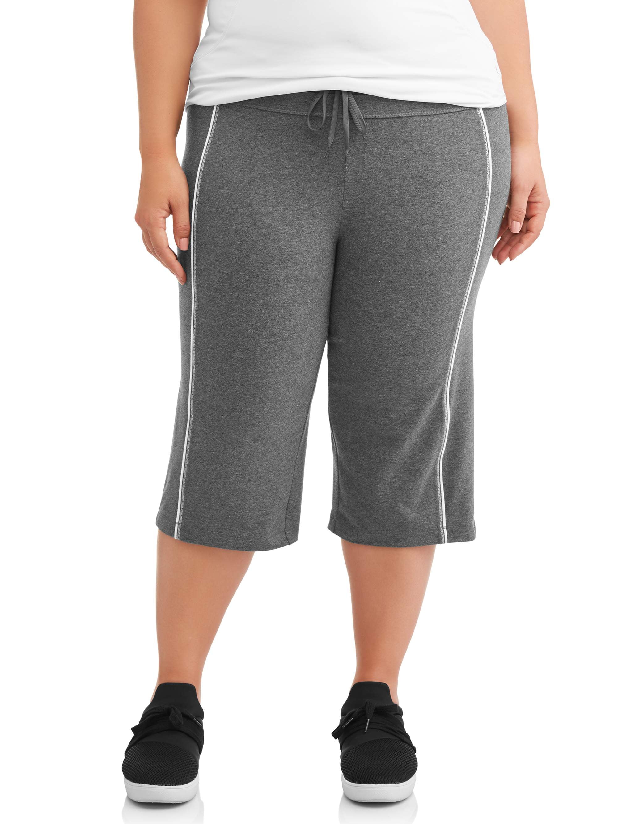 Athletic Works Women's Plus Size Dri More Piped Bermuda Pants