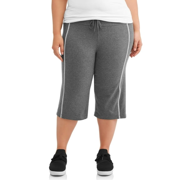 Athletic Works Women's Plus Size Dri More Piped Bermuda Pants