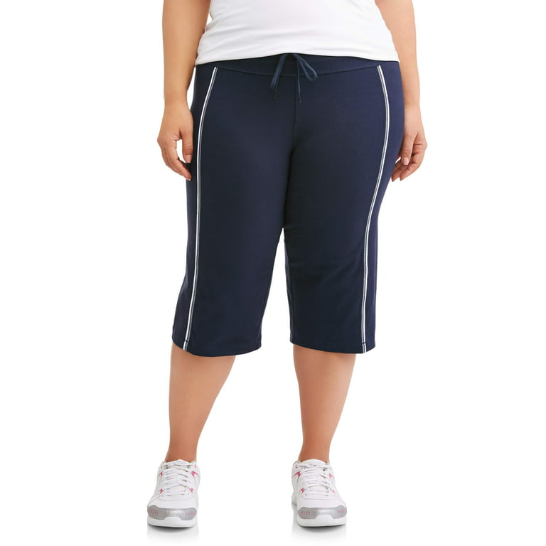 Athletic Works Women's Plus Size Dri More Piped Bermuda Pants 