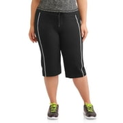 Athletic Works Womens Plus Size Dri More Piped Bermuda Pants