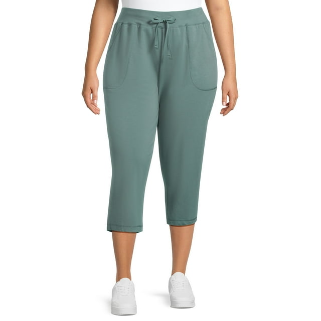 Athletic Works Women's Plus Size Knit Capri Pants, 22” Inseam, Sizes 1X