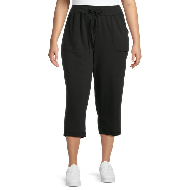 Athletic Works Women's Plus Size Knit Capri Pants, 22” Inseam, Sizes 1X