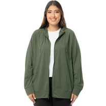 Athletic Works Women'sPlus Lightweight Zip-Up Hoodie Jacket, Size 1X-5X