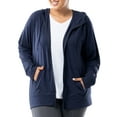thumbnail image 1 of Athletic Works Women's Plus Lightweight Zip-Up Hoodie Jacket, Size 1X-5X, 1 of 10