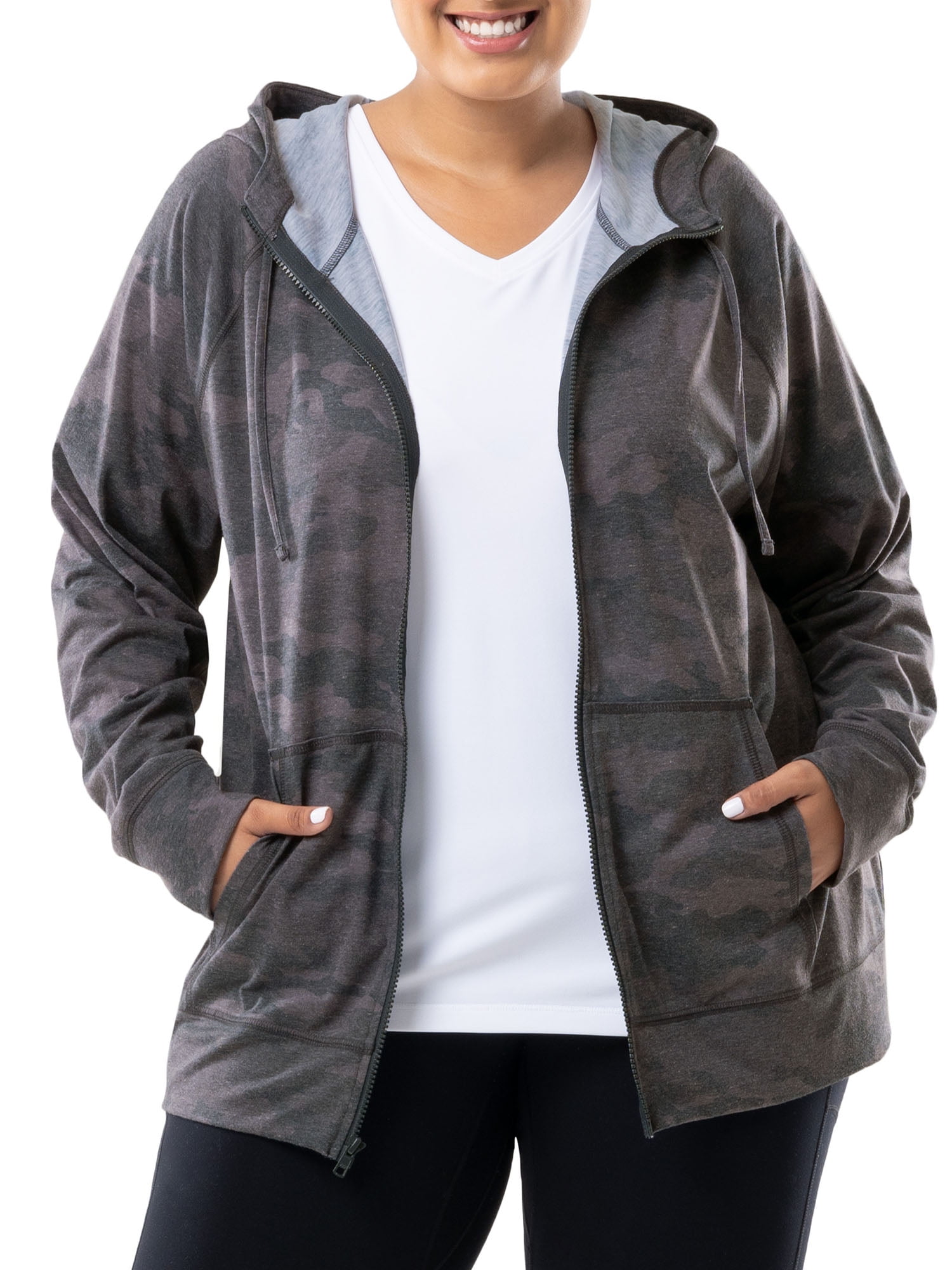 Athletic Works Women's Plus Size Lightweight ZipUp Hoodie